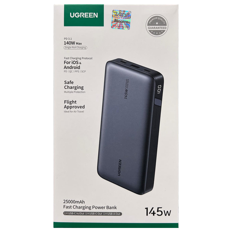 UGREEN PB205 (90597A) 25000mAh 145W Fast Charging Power Bank - Supports (PD, QC, PPS, SCP) laptops, tablets, and smartphones