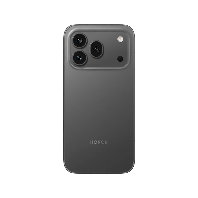 HONOR 600 Pro black smartphone rear view with triple-camera module