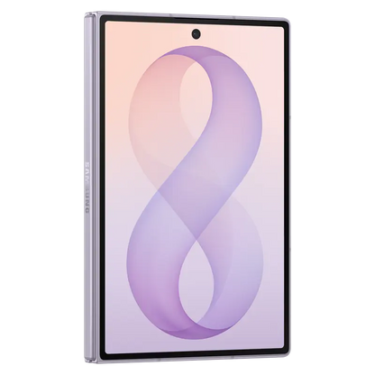 Samsung Galaxy Z Fold8 Lavender front view with cover display unfolded slightly