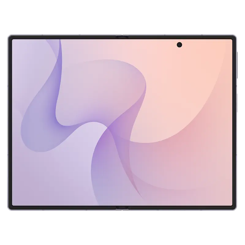 Samsung Galaxy Z Fold8 Lavender fully opened main display with immersive foldable AMOLED screen