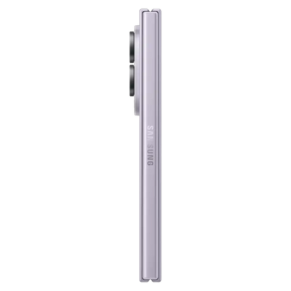 Samsung Galaxy Z Fold8 Lavender side profile showing ultra-slim hinge design
