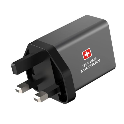 Swiss Military 30w Super Fast Charger GaN II Adapter USB - C PD Port with Cable 1.5 meters - Grey