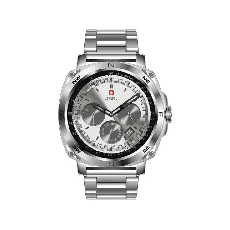 SWISS MILITARY DOM 4 Smart Watch Silver Steel