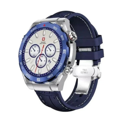 SWISS MILITARY DOM 3 Smart Watch + 2Premium Straps (Premium Black Leather and Stainless Steel)