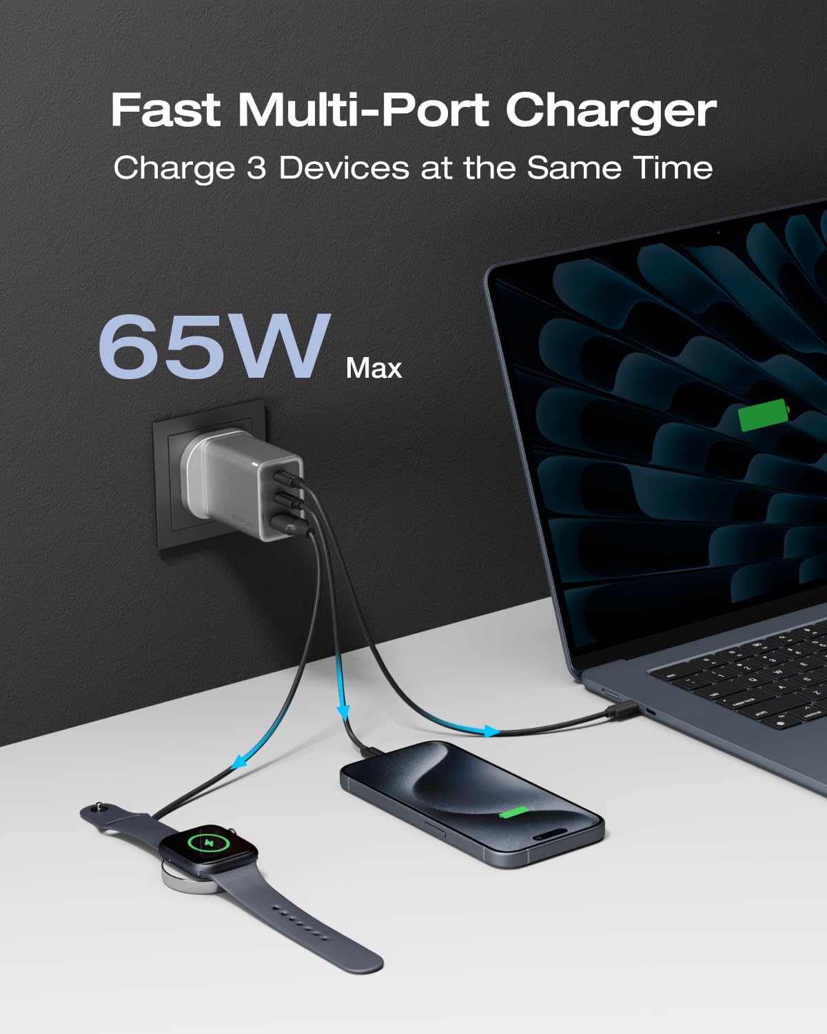 EcoFlow RAPID 65W GaN Charger with 100W Cable