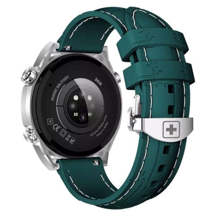 SWISS MILITARY DOM 3 Smart Watch + 2Premium Straps (Premium Black Leather and Stainless Steel)