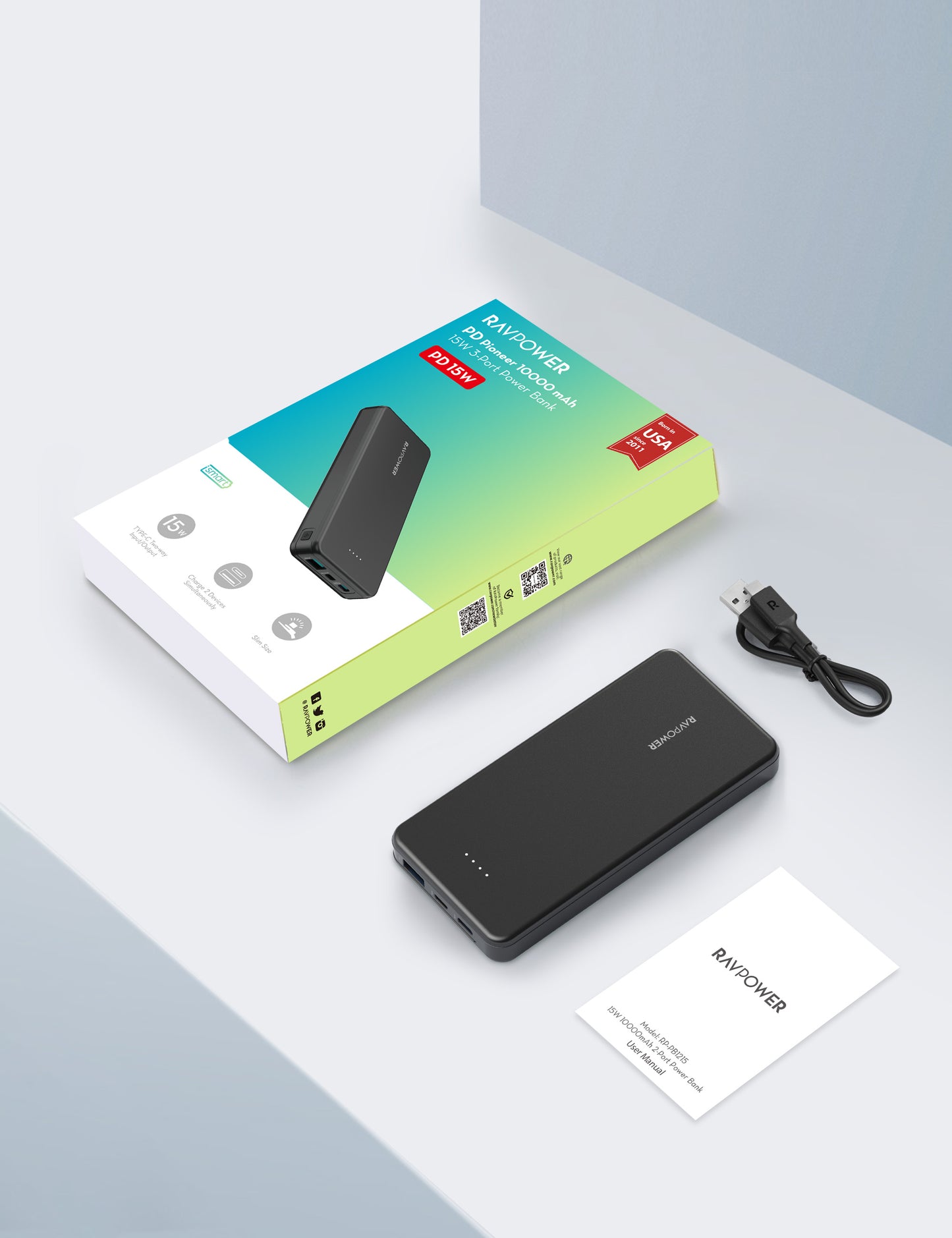 RAVPower PD Pioneer 10000 mAh 15W 3-Port Power Bank