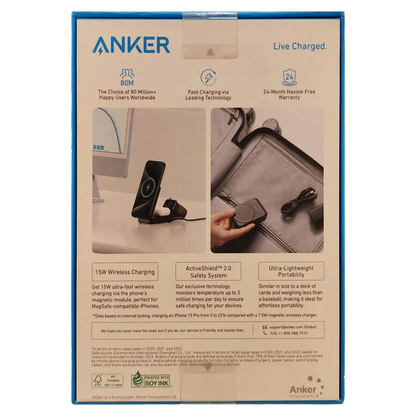 Anker 15W Pocket-Sized 3-in-1 Charger, MagGo Wireless Charging Station (Foldable 3-in-1)