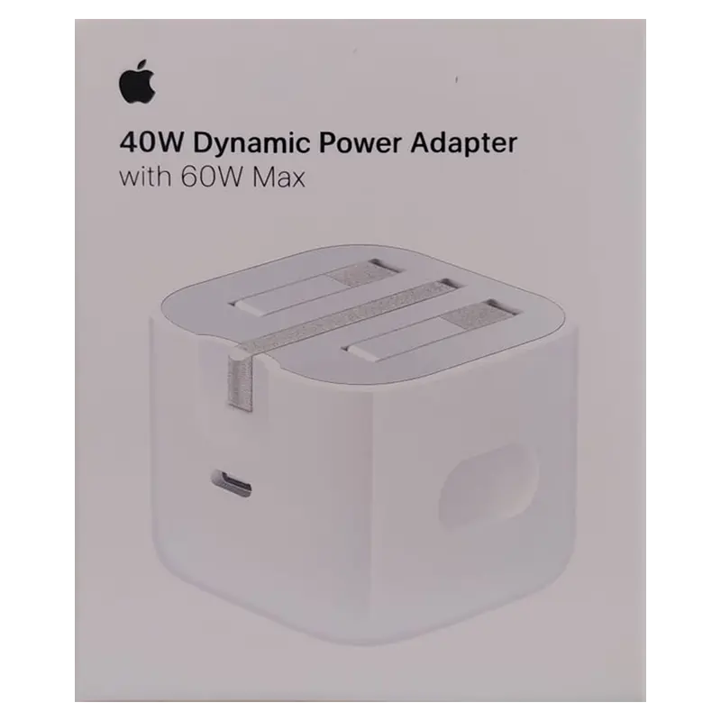 Apple 40W USB-C Adapter (MGTV4ZE/A) Adapter Compatible with Apple Watch iPhone and iPad - White