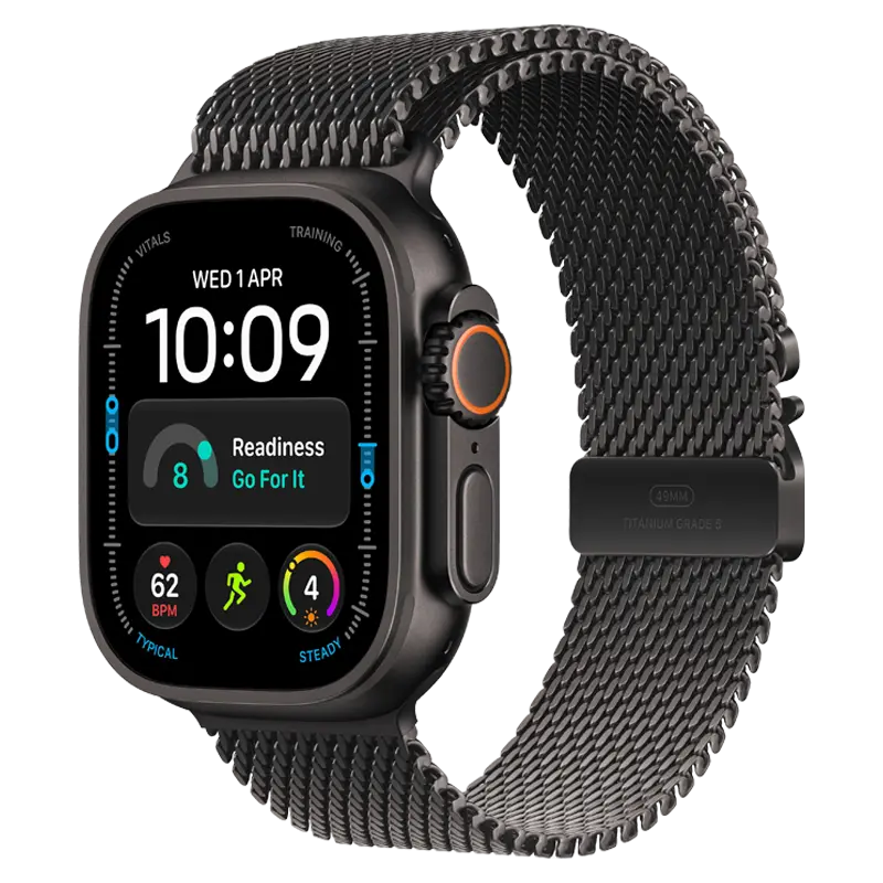 Apple Watch Ultra 4 GPS + Cellular, 49mm Titanium Case with Titanium Milanese Loop