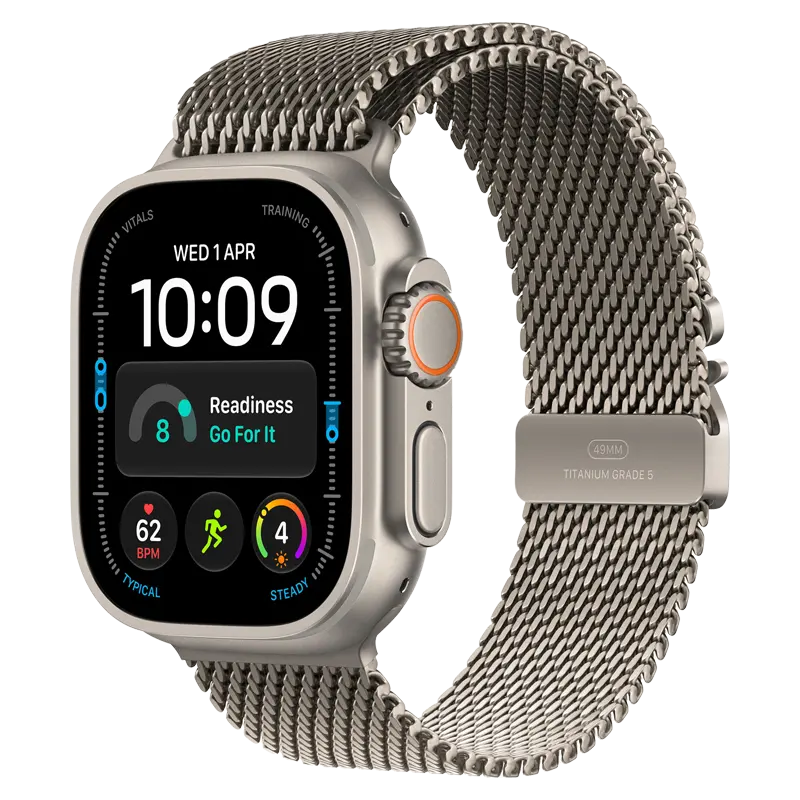Apple Watch Ultra 4 GPS + Cellular, 49mm Titanium Case with Titanium Milanese Loop