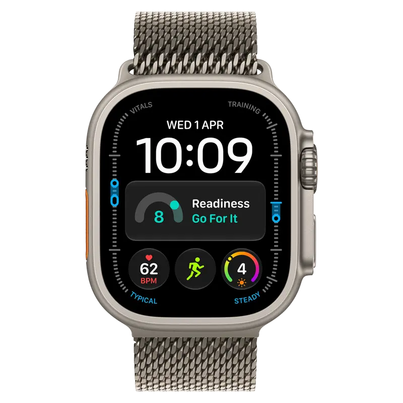 Apple Watch Ultra 4 GPS + Cellular, 49mm Titanium Case with Titanium Milanese Loop
