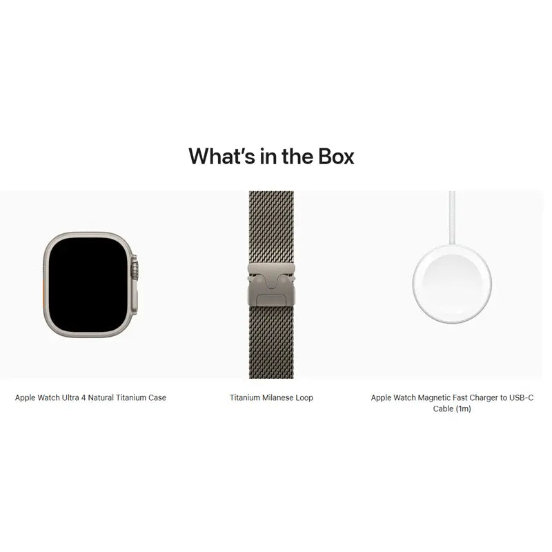 Apple Watch Ultra 4 GPS + Cellular, 49mm Titanium Case with Titanium Milanese Loop