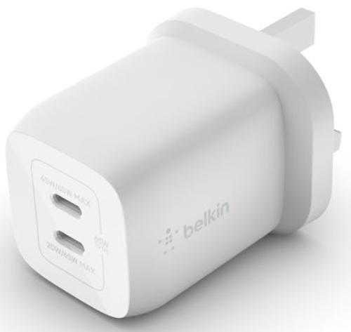 belkin BoostCharge Pro GaN Dual Wall Charger 65W For Laptops Tablets Smartphones Fast Charge PD+PPS