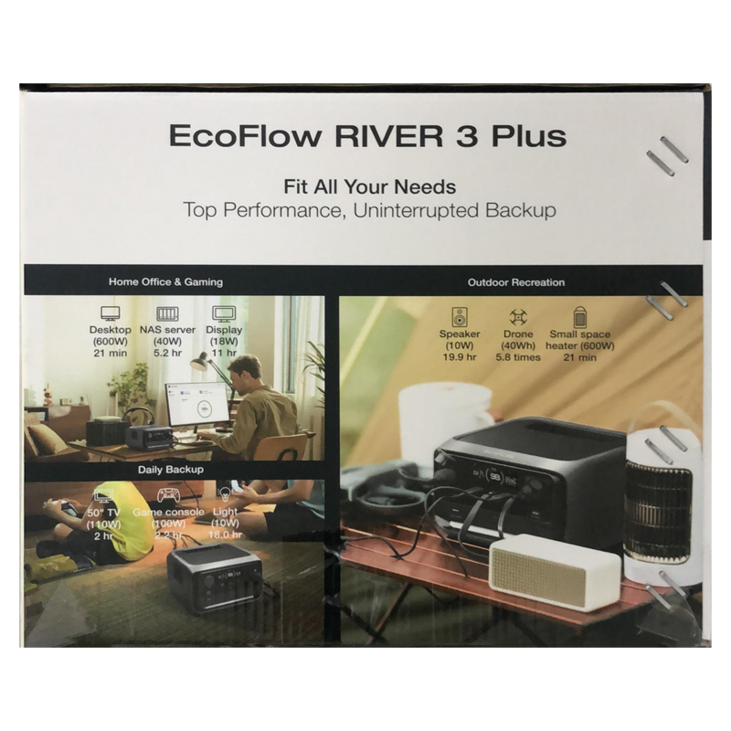 EcoFlow RIVER 3 Plus Portable Power Station 600W 286Wh Solar Battery (EF-RV-H02-1)