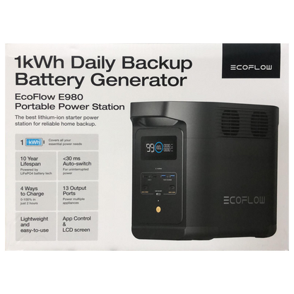 EcoFlow E980 Portable Power Station 500W 980Wh (EF-RV-H08-1)