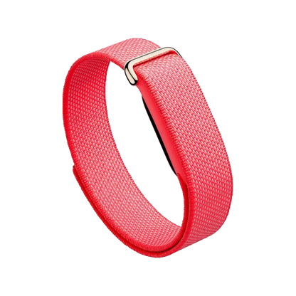 Google Fitbit Air Berry Performance Loop Band front view with lightweight woven nylon strap for comfortable all-day fitness tracking.