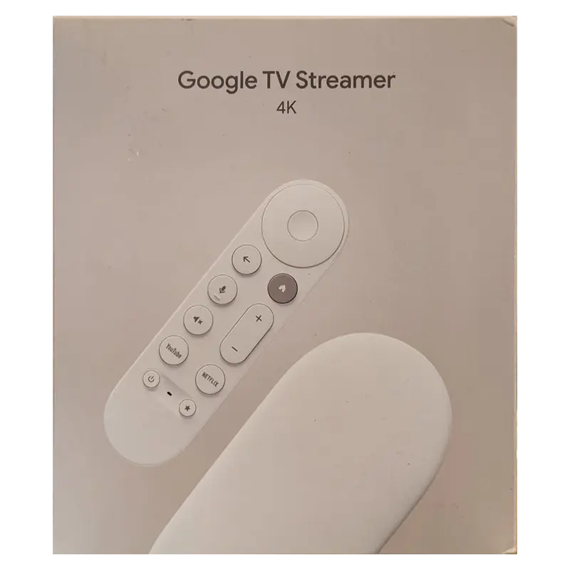 Google TV Streamer (4K) with Voice Remote – 32GB Storage, Porcelain
