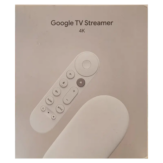 Google TV Streamer (4K) with Voice Remote – 32GB Storage, Porcelain