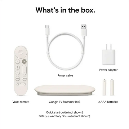 Google TV Streamer (4K) with Voice Remote – 32GB Storage, Porcelain