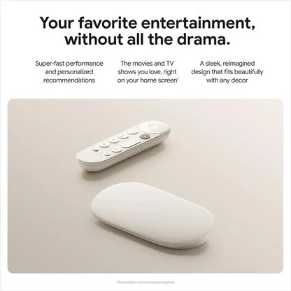 Google TV Streamer (4K) with Voice Remote – 32GB Storage, Porcelain