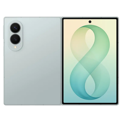 Samsung Galaxy Z Fold8 Pistachio  showing front display, rear dual cameras and slim side profile.