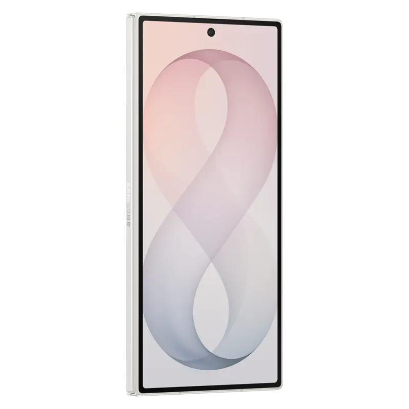 Samsung Galaxy Z Fold8 Ultra Cream front angled view highlighting the cover display and slim design