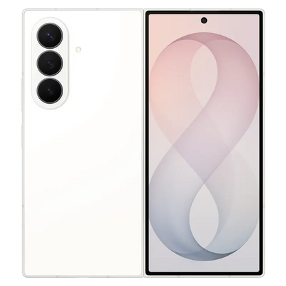 Samsung Galaxy Z Fold8 Ultra Cream open view displaying front screen and rear triple camera design
