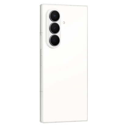 Samsung Galaxy Z Fold8 Ultra Cream rear left angle showing premium matte finish and triple rear cameras