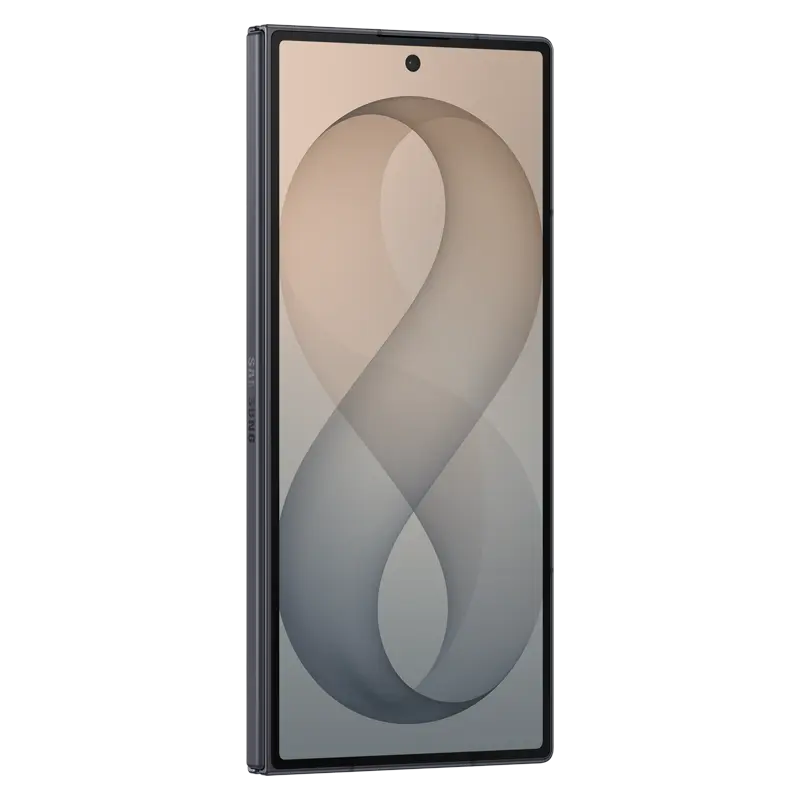 Samsung Galaxy Z Fold8 Ultra Graphite angled front view showing cover display