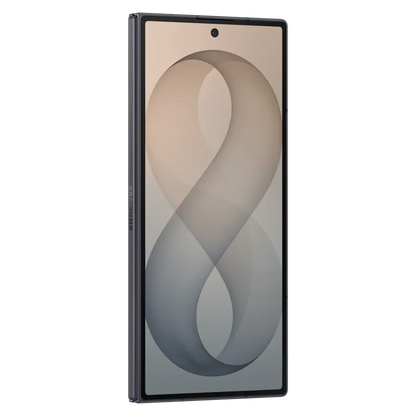 Samsung Galaxy Z Fold8 Ultra Graphite angled front view showing cover display