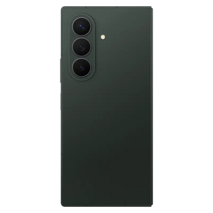 Samsung Galaxy Z Fold8 Ultra Green Shadow rear view with premium matte finish and triple rear cameras
