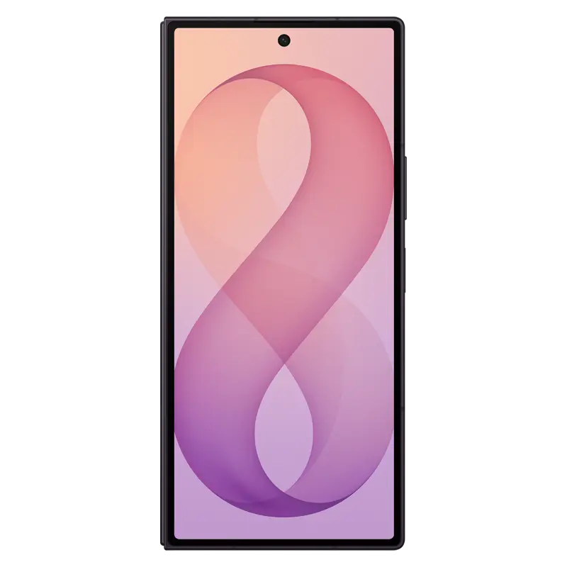 Samsung Galaxy Z Fold8 Ultra Violet Shadow front view showing the cover display