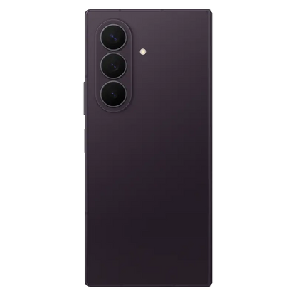 Rear view of Samsung Galaxy Z Fold8 Ultra Violet Shadow featuring the triple rear cameras and premium matte finish.