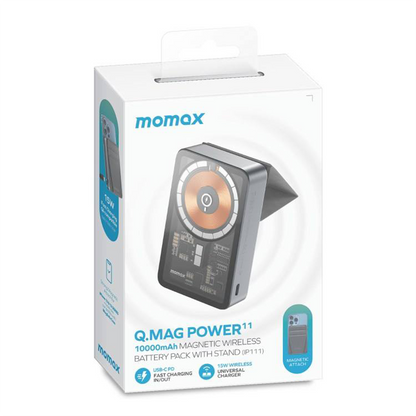Momax Q.Mag Power 11 10000mAh Magnetic Wireless Battery Pack with Stand