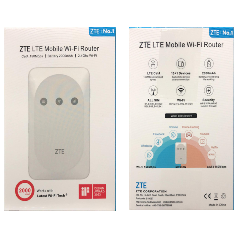 ZTE Portable 4G LTE Mobile Wi-Fi Unlocked Router (MF935N)