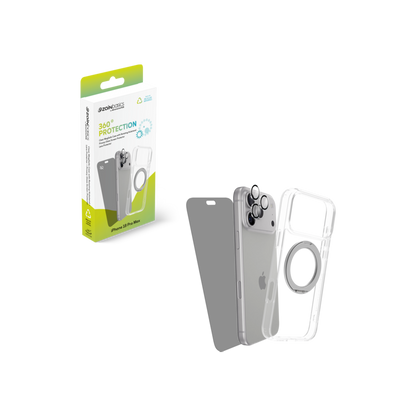 Zain Basics 360° Protection Bundle for iPhone 18 Pro Max – Clear MagSafe Case, Privacy Screen Protector & Camera Lens Protector