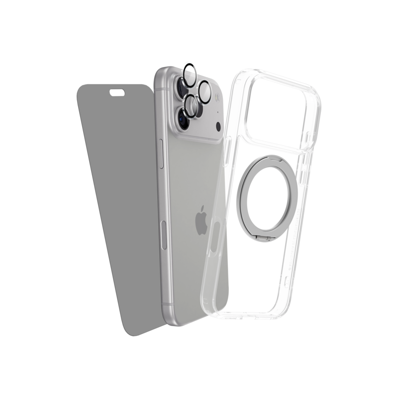 Zain Basics 360° Protection Bundle for iPhone 18 Pro Max – Clear MagSafe Case, Privacy Screen Protector & Camera Lens Protector