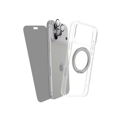 Zain Basics 360° Protection Bundle for iPhone 18 Pro Max – Clear MagSafe Case, Privacy Screen Protector & Camera Lens Protector