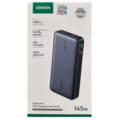 UGREEN PB205 (90597A) 25000mAh 145W Fast Charging Power Bank - Supports (PD, QC, PPS, SCP) laptops, tablets, and smartphones