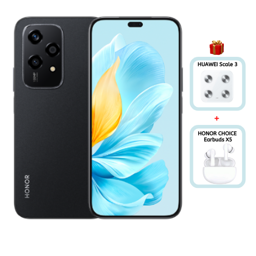 HONOR 200 Lite 5G (8GB+8GB/256GB) - Midnight Black [with HONOR CHOICE Earbuds X5 + HUAWEI Scale 3 as Early Bird Promo GIFTS]