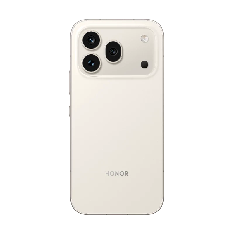 HONOR 600 Pro white smartphone rear view with triple-camera module