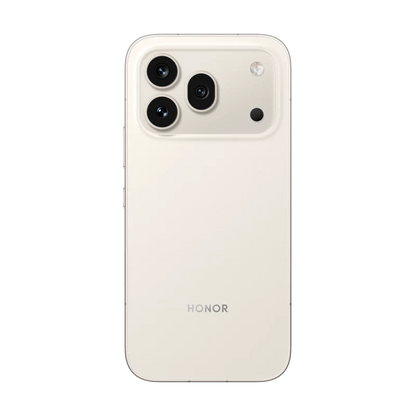 HONOR 600 Pro white smartphone rear view with triple-camera module