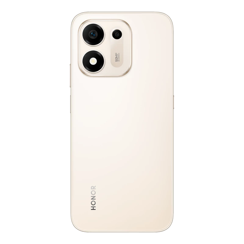 HONOR X7e Plus 5G Desert Gold rear panel and camera view
