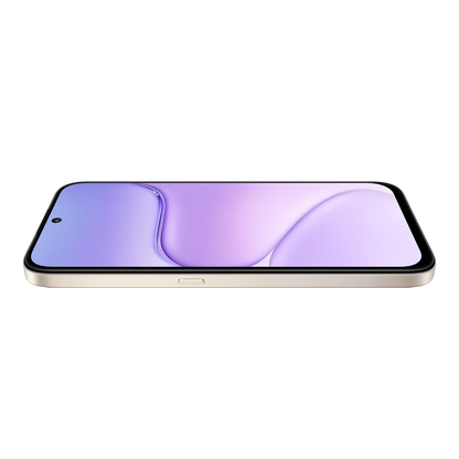 HONOR X7e Plus 5G Desert Gold horizontal profile and display view