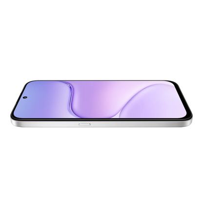 HONOR X7e Plus 5G Meteor Silver horizontal profile and display view