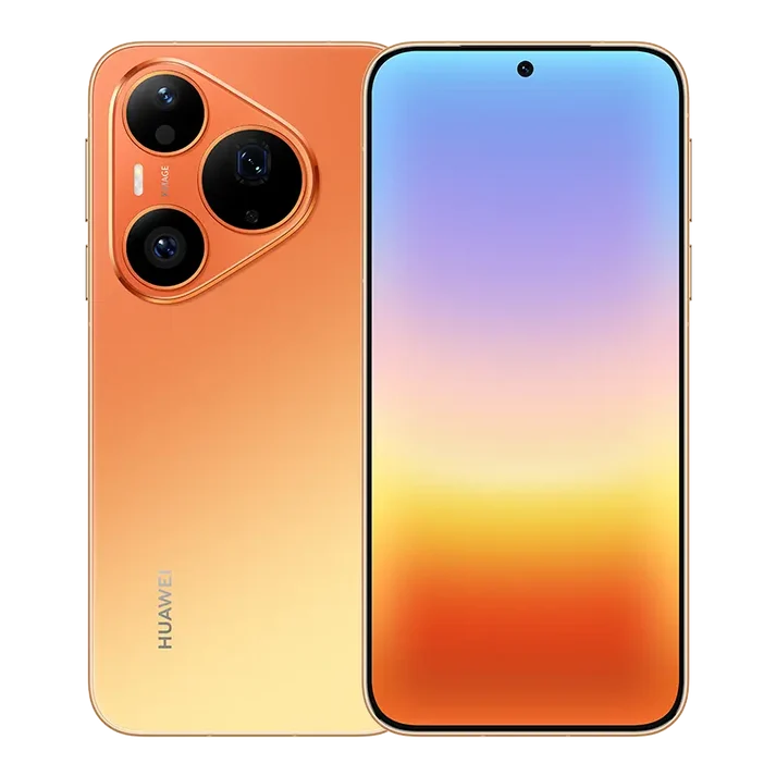 HUAWEI Pura 90s Pro 5G+ in orange-soda showing the front and back design