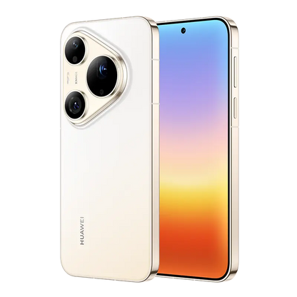 Elegant front and back perspective of HUAWEI Pura 90s Pro Max 5G+ Blush Gold.
