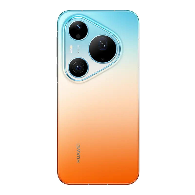 Rear view of HUAWEI Pura 90s Pro Max 5G+ Orange Ocean highlighting XMAGE camera design.
