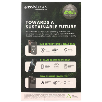 ZaiNbasics by dbramante1928 – iPhone 17 Pro Max Clear MagSafe Case + Glass Screen Protector + Lens Protector